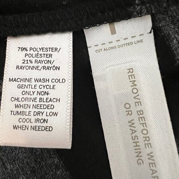 Loft Womens Cowl Neck Dress Size Small Black Gray Stripe Long Sleeve Knee Length - Picture 5 of 6